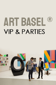 Poster announcing Art Basel VIP and Parties