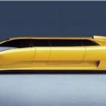 Yellow modern limousine