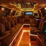 Inside of a limousine
