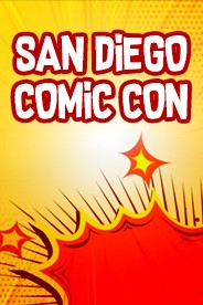 Poster announcing San Diego comic con