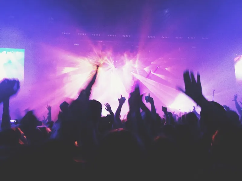 concert with bright lights